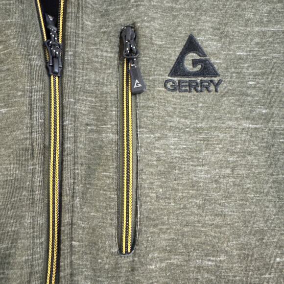 Gerry Sweatshirt Jacket Mens XXL Green Heather Full Zip Logo Chest Zip Pocket - Picture 5 of 5
